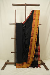 Black Narayan Peth Cotton Saree - SRBNPCS59