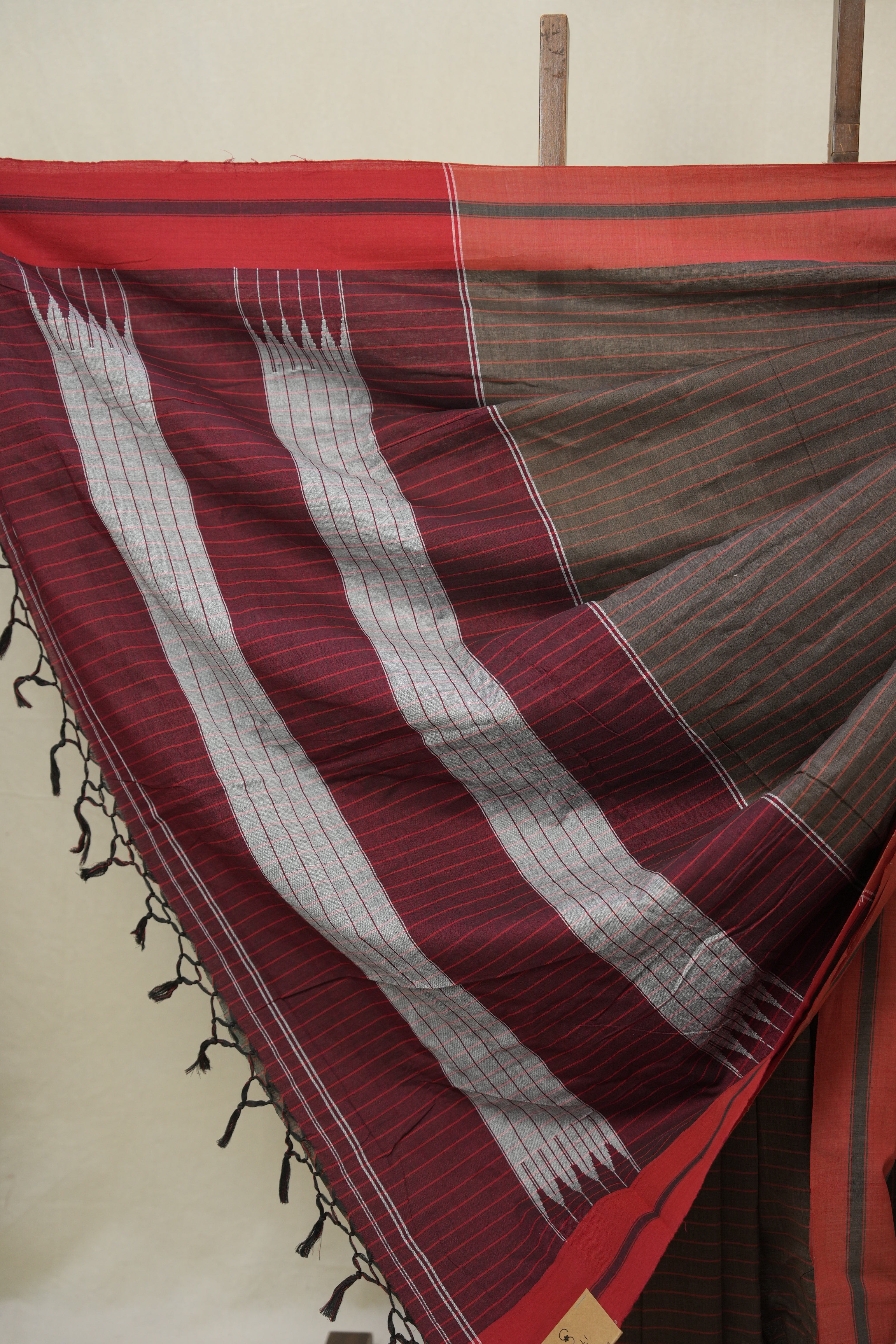 Brown Cotton Ilkal Saree - SRBCIS943