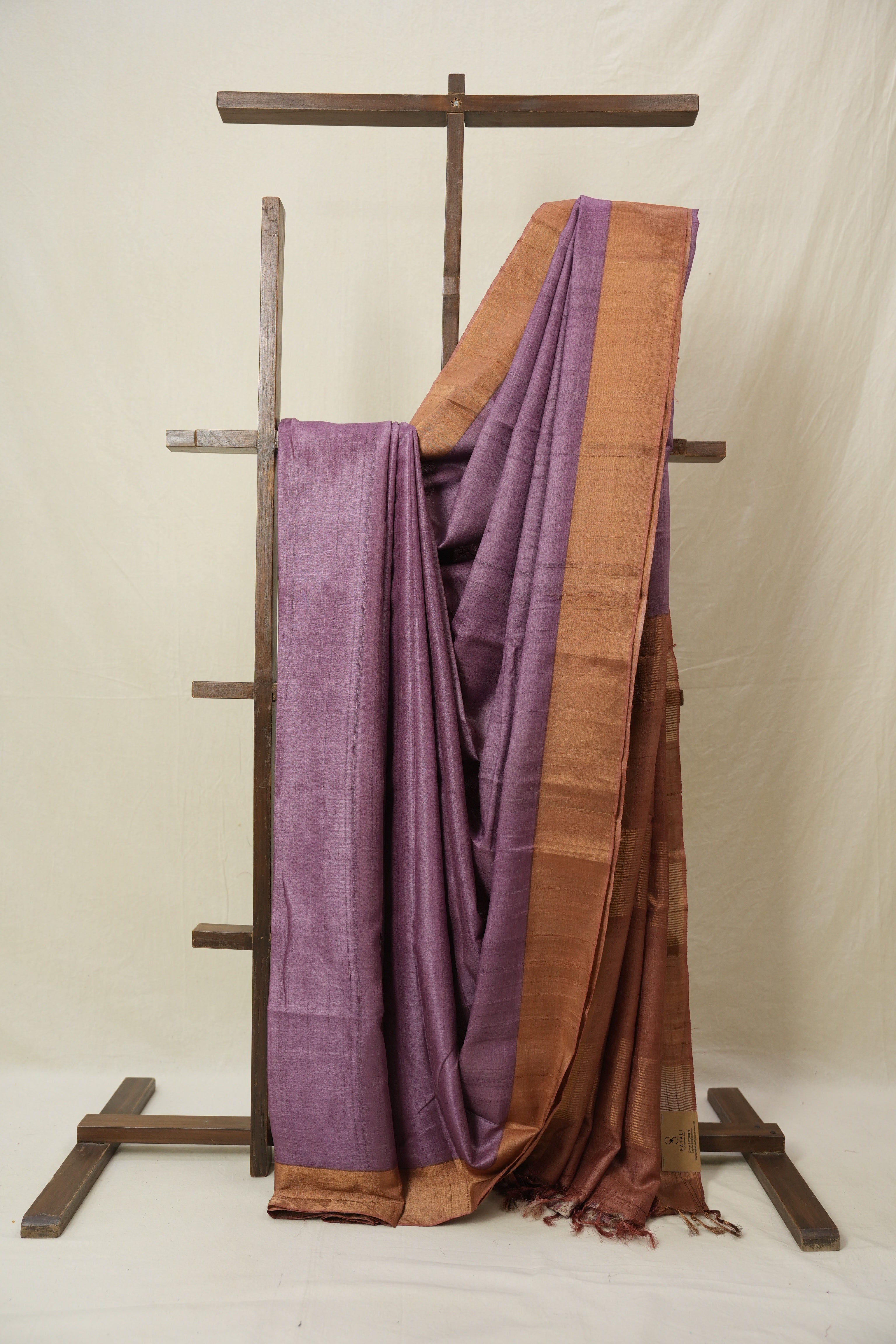 Lilac Tussar Silk Saree - SRLTSS1785