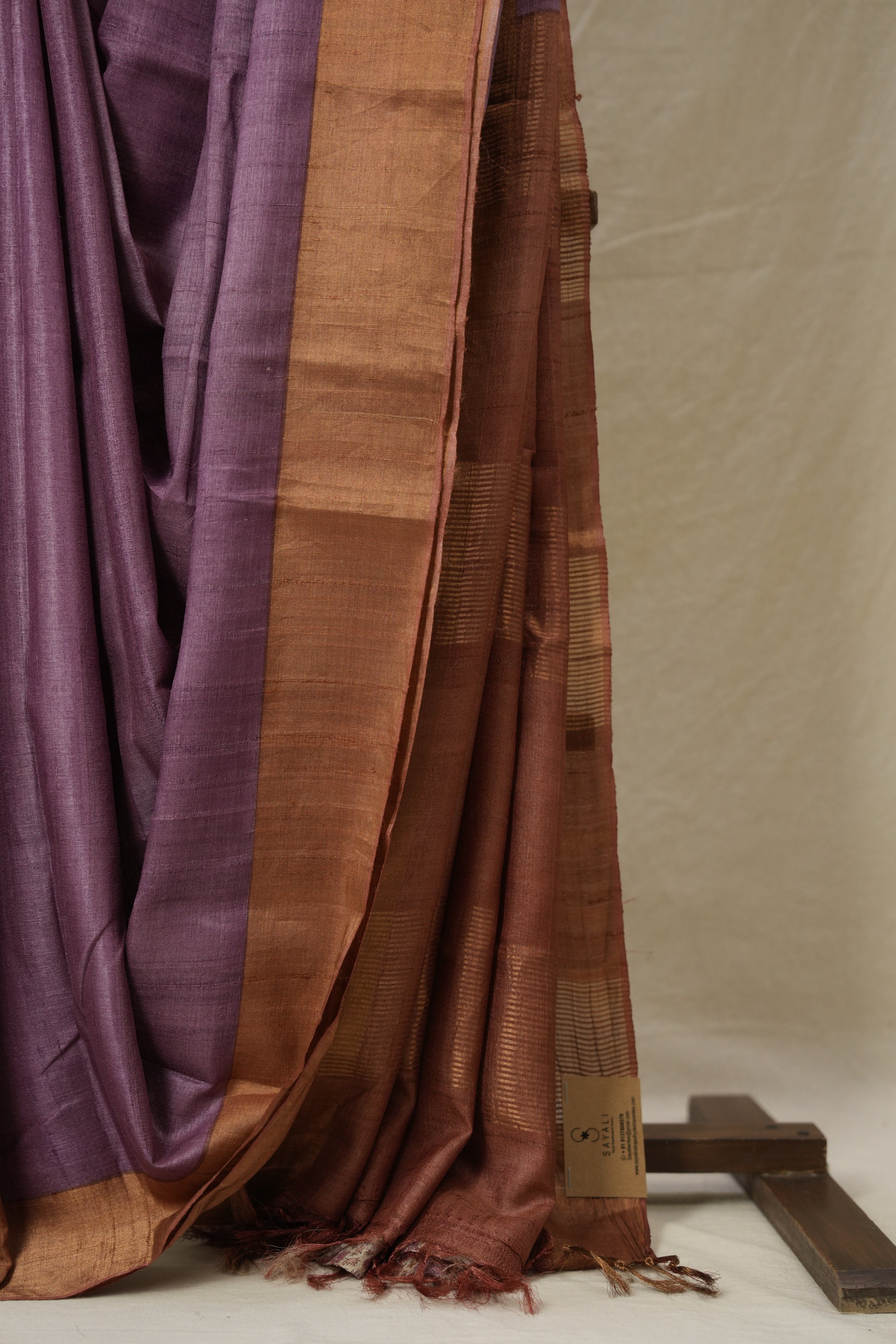 Lilac Tussar Silk Saree - SRLTSS1785