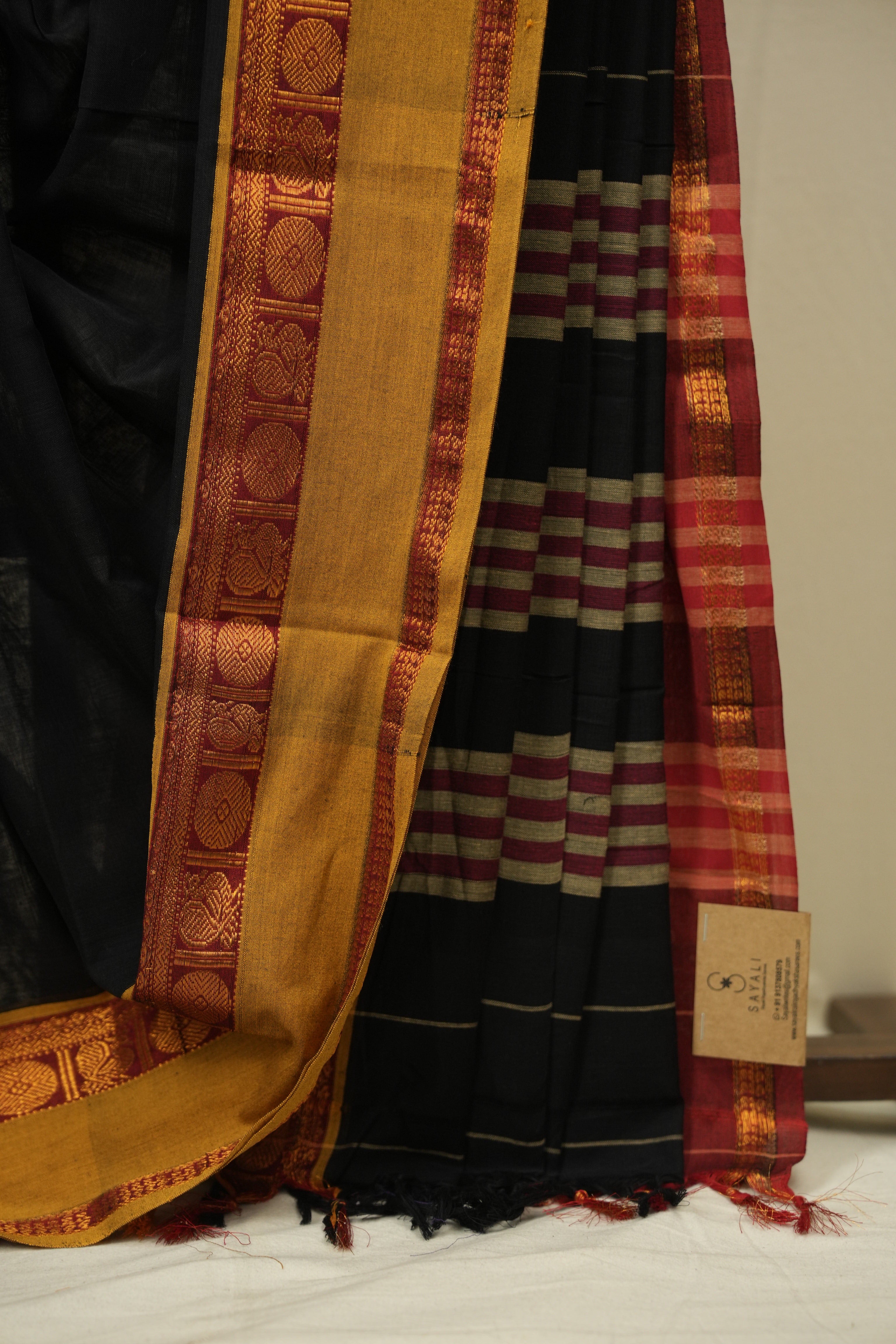 Black Narayan Peth Cotton Saree - SRBNPCS59