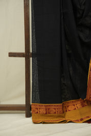 Black Narayan Peth Cotton Saree - SRBNPCS59