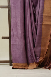 Lilac Tussar Silk Saree - SRLTSS1785