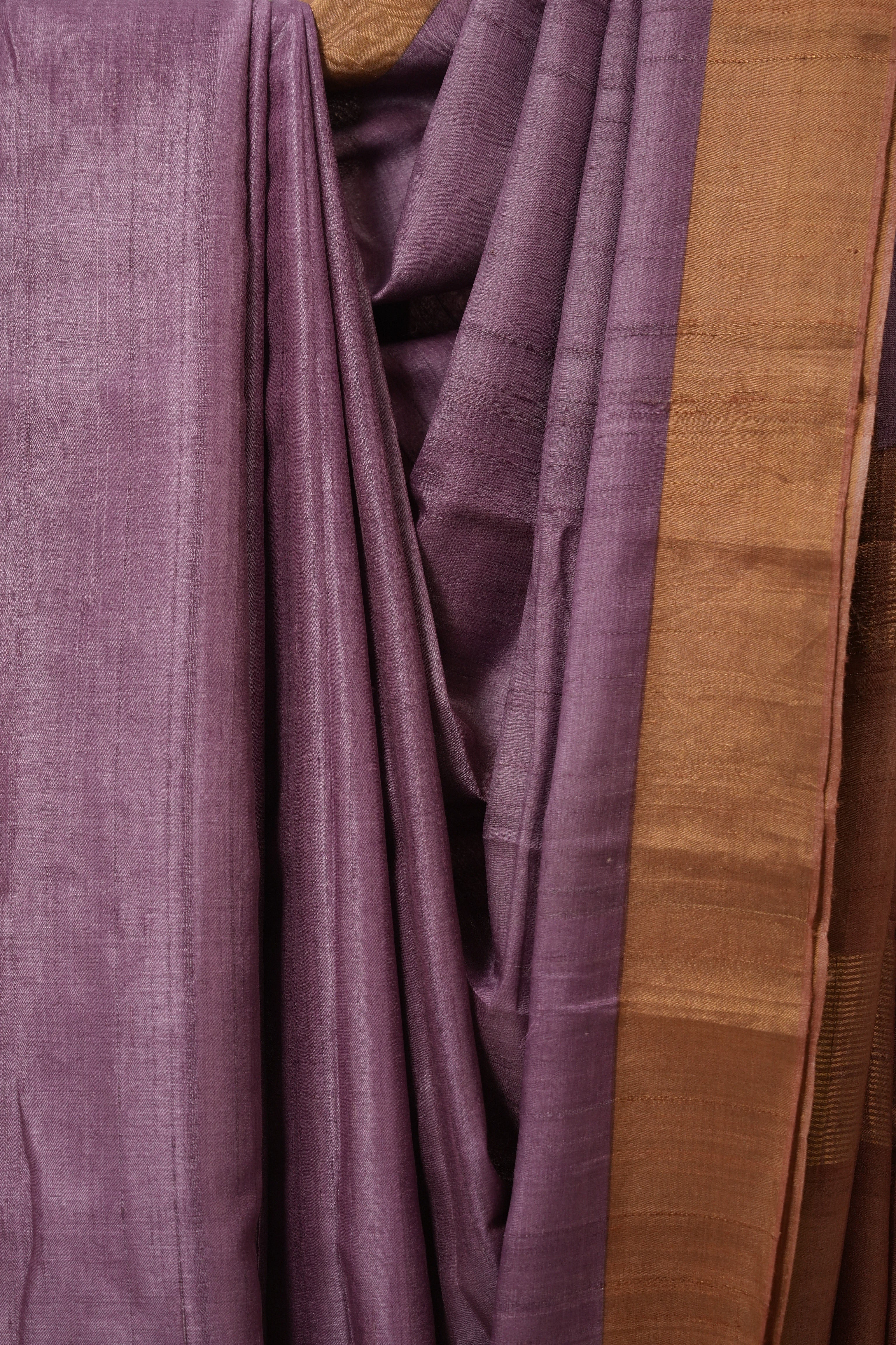 Lilac Tussar Silk Saree - SRLTSS1785