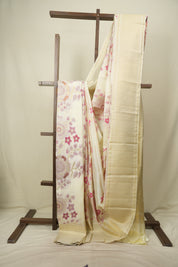 Cream Kanjivaram Silk Saree - SRCKSS1085
