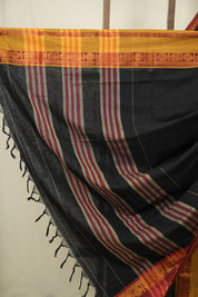 Black Narayan Peth Cotton Saree - SRBNPCS59