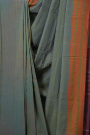 Dusty Blue Cotton Ilkal Saree - SRDBCIS944