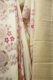Cream Kanjivaram Silk Saree - SRCKSS1085