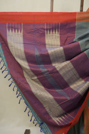 Dusty Blue Cotton Ilkal Saree - SRDBCIS944
