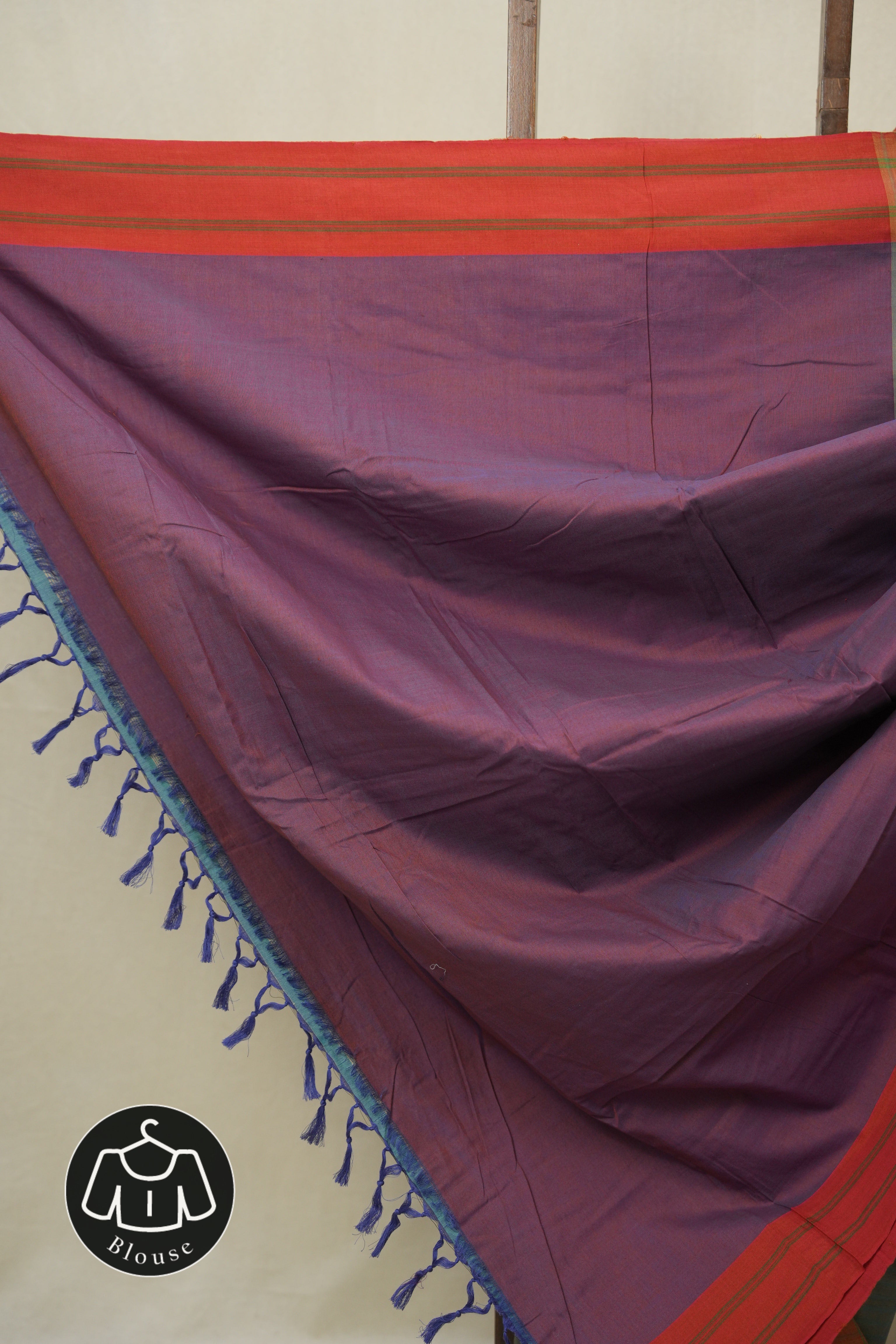 Dusty Blue Cotton Ilkal Saree - SRDBCIS944