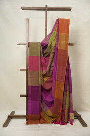 Multicolour Checks Bengal Cotton Saree - SRMCBCS176