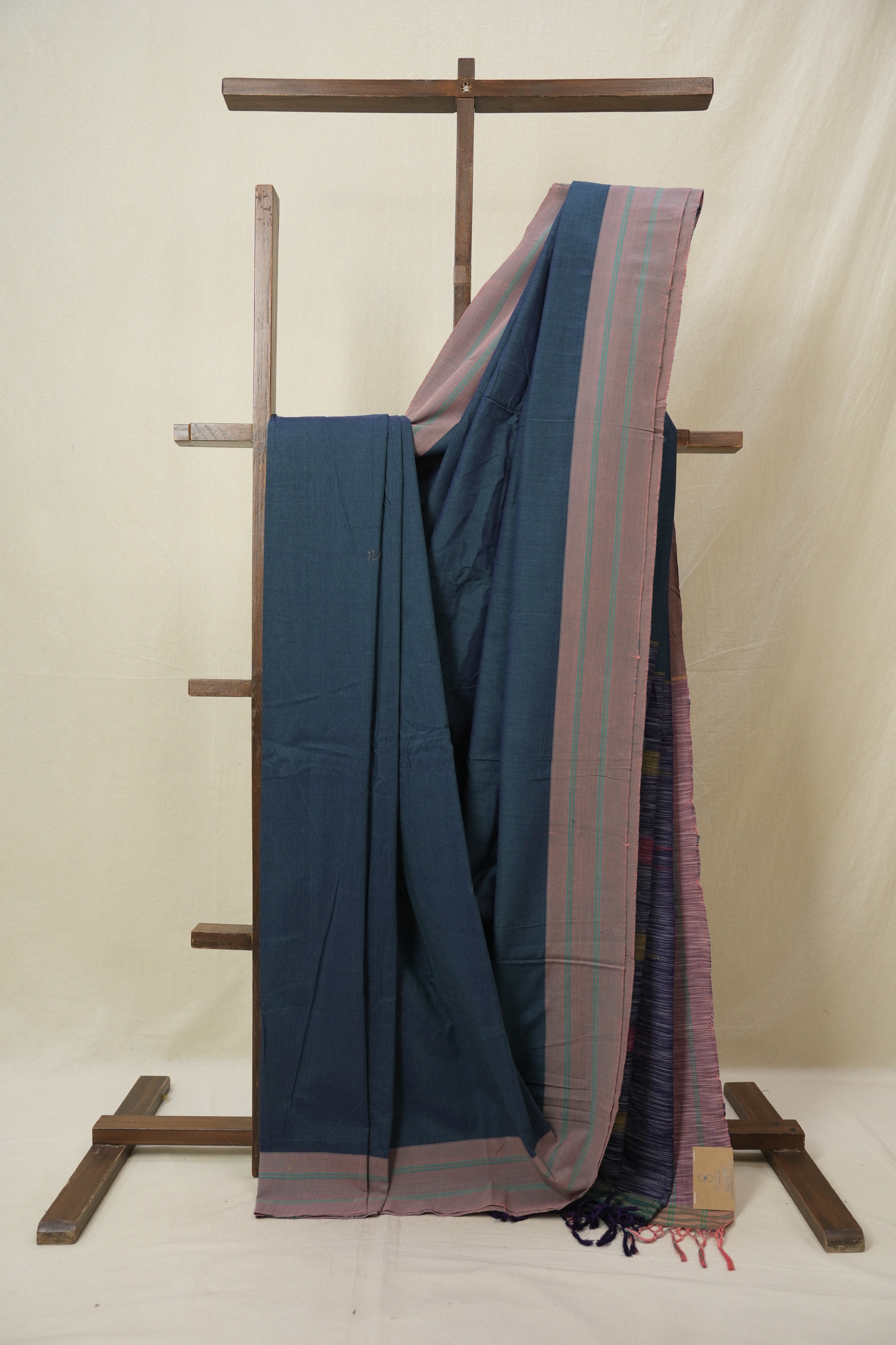 Teal Blue Cotton Ilkal Saree - SRTBCIS945