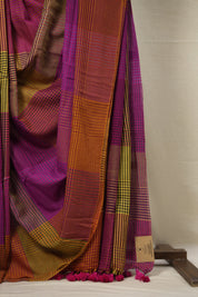 Multicolour Checks Bengal Cotton Saree - SRMCBCS176