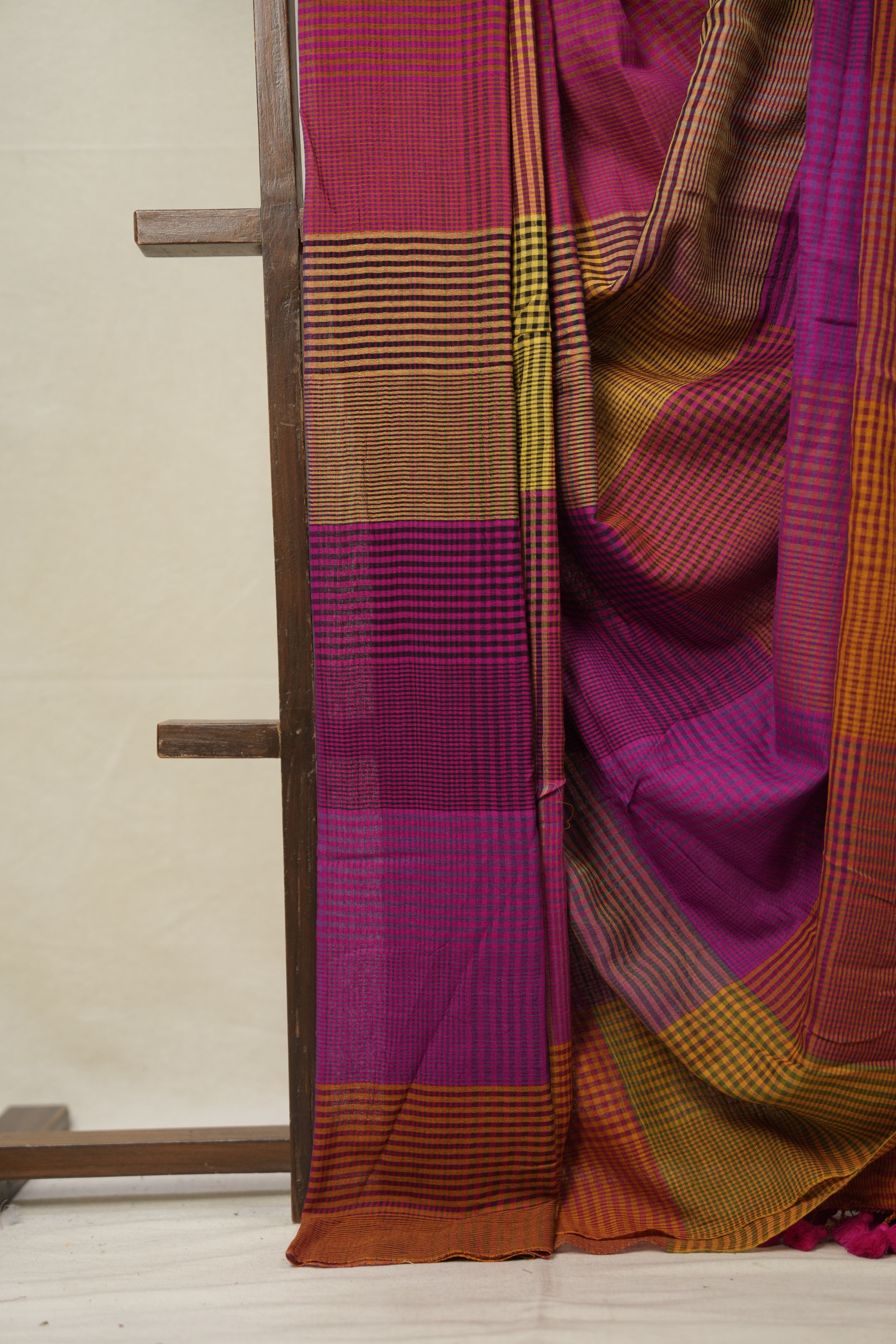 Multicolour Checks Bengal Cotton Saree - SRMCBCS176