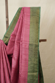 Pink Tussar Silk Saree - SRPTSS1783