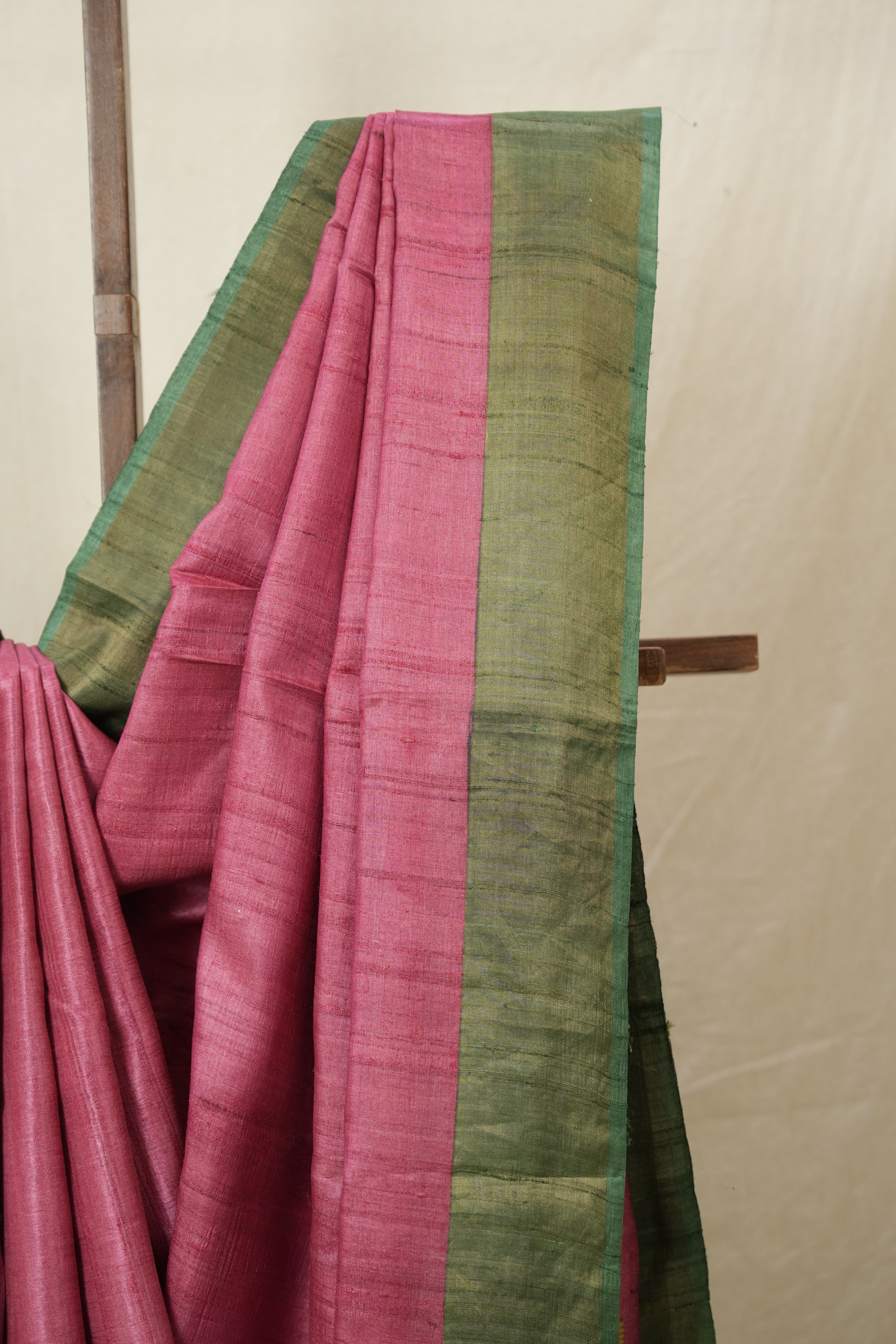 Pink Tussar Silk Saree - SRPTSS1783