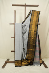 Grey Narayan Peth Cotton Saree - SRGNPCS68