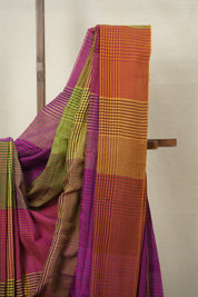 Multicolour Checks Bengal Cotton Saree - SRMCBCS176