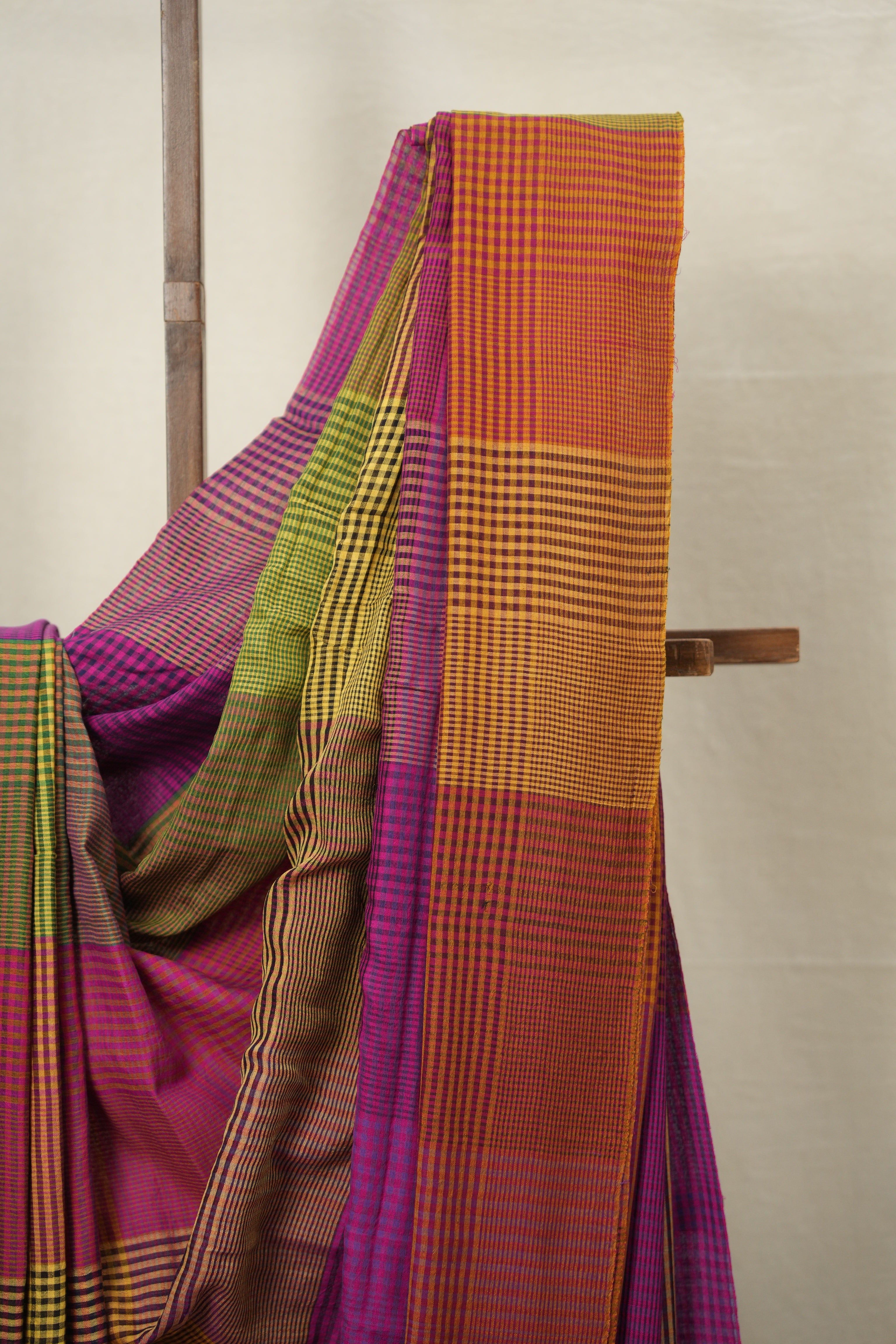 Multicolour Checks Bengal Cotton Saree - SRMCBCS176