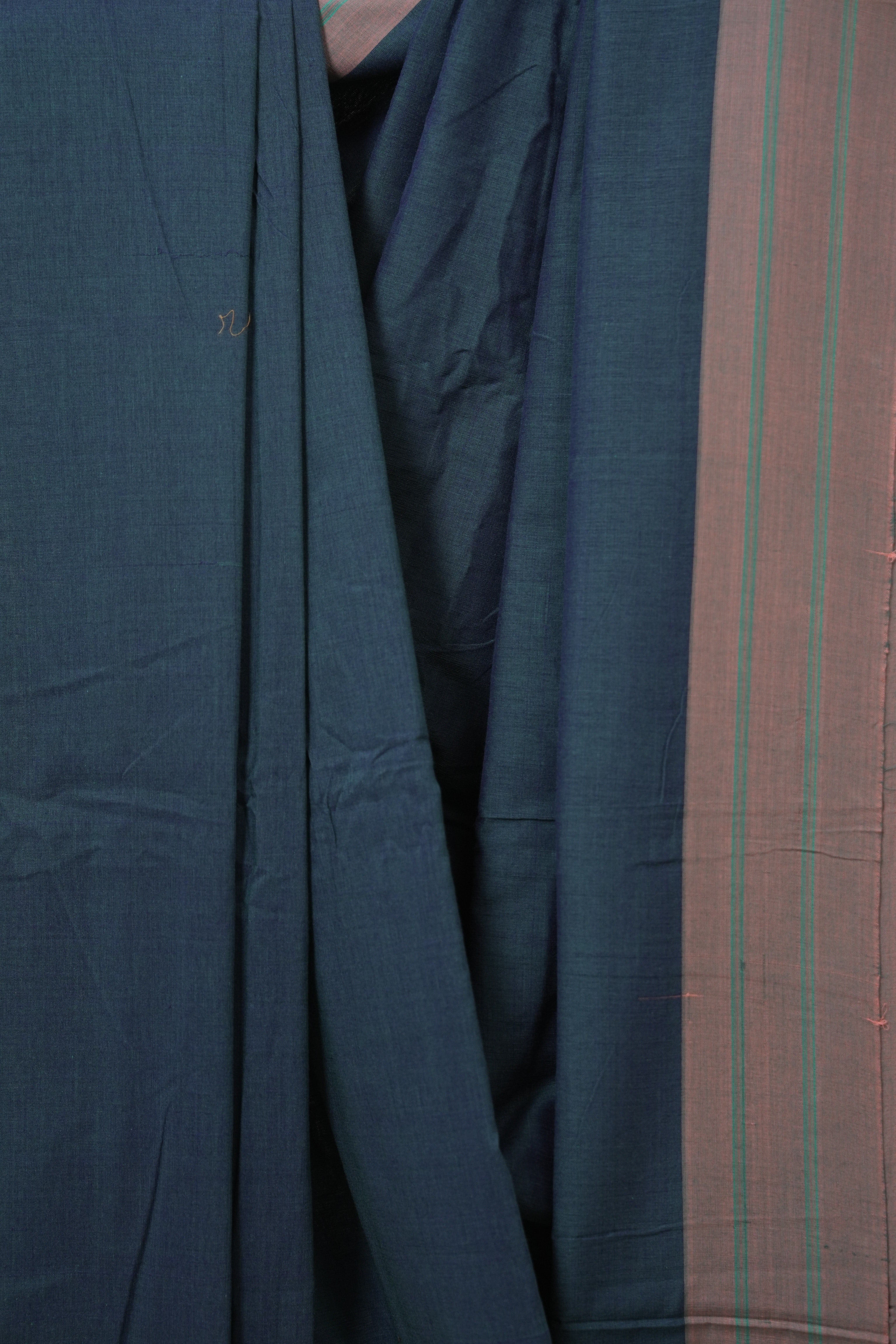 Teal Blue Cotton Ilkal Saree - SRTBCIS945