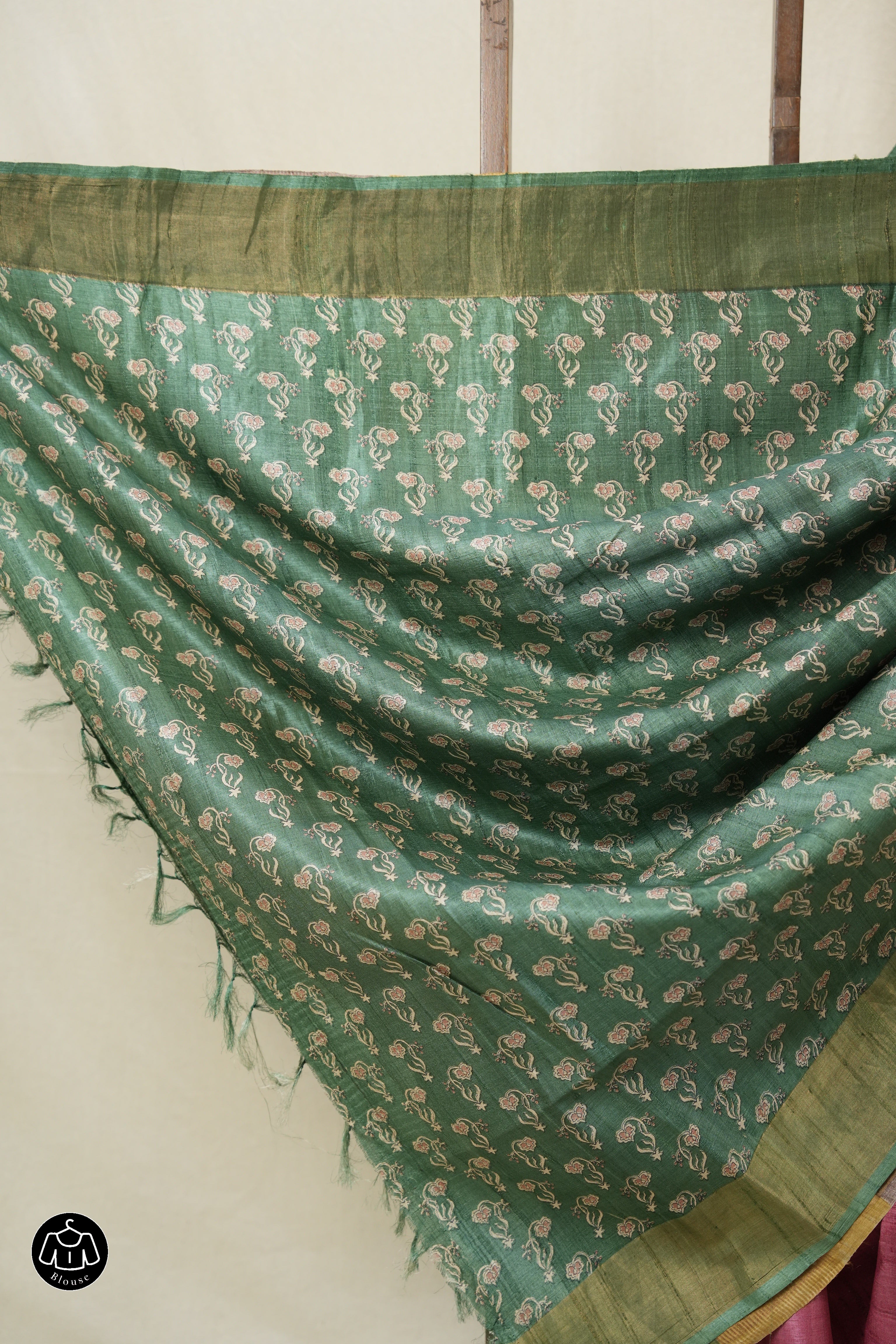 Pink Tussar Silk Saree - SRPTSS1783