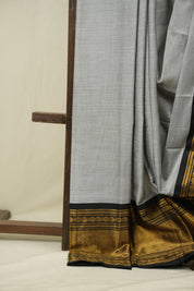Grey Narayan Peth Cotton Saree - SRGNPCS68