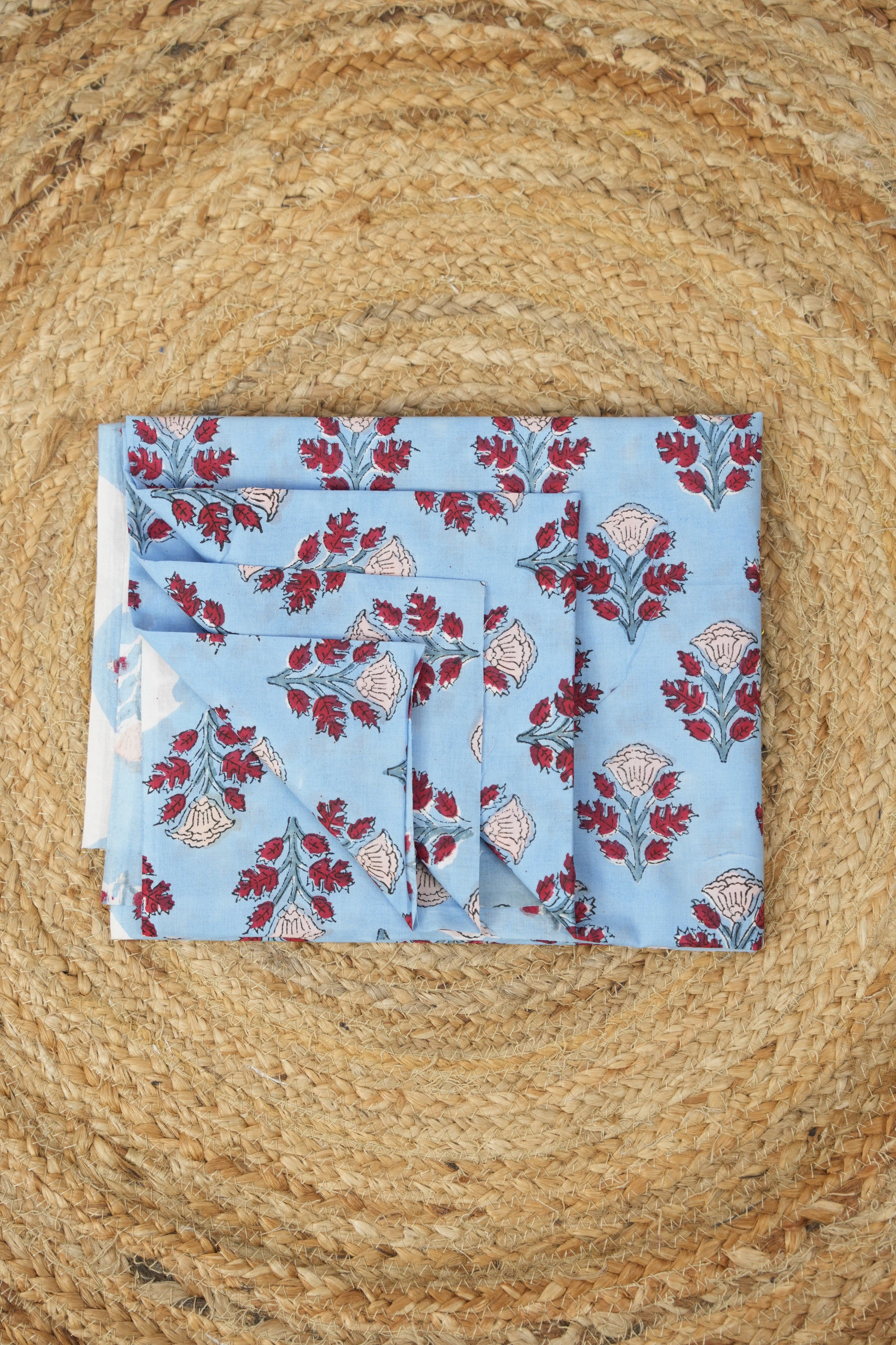 Hand Block Print Cotton Blouse Piece Set - SRCBPS15