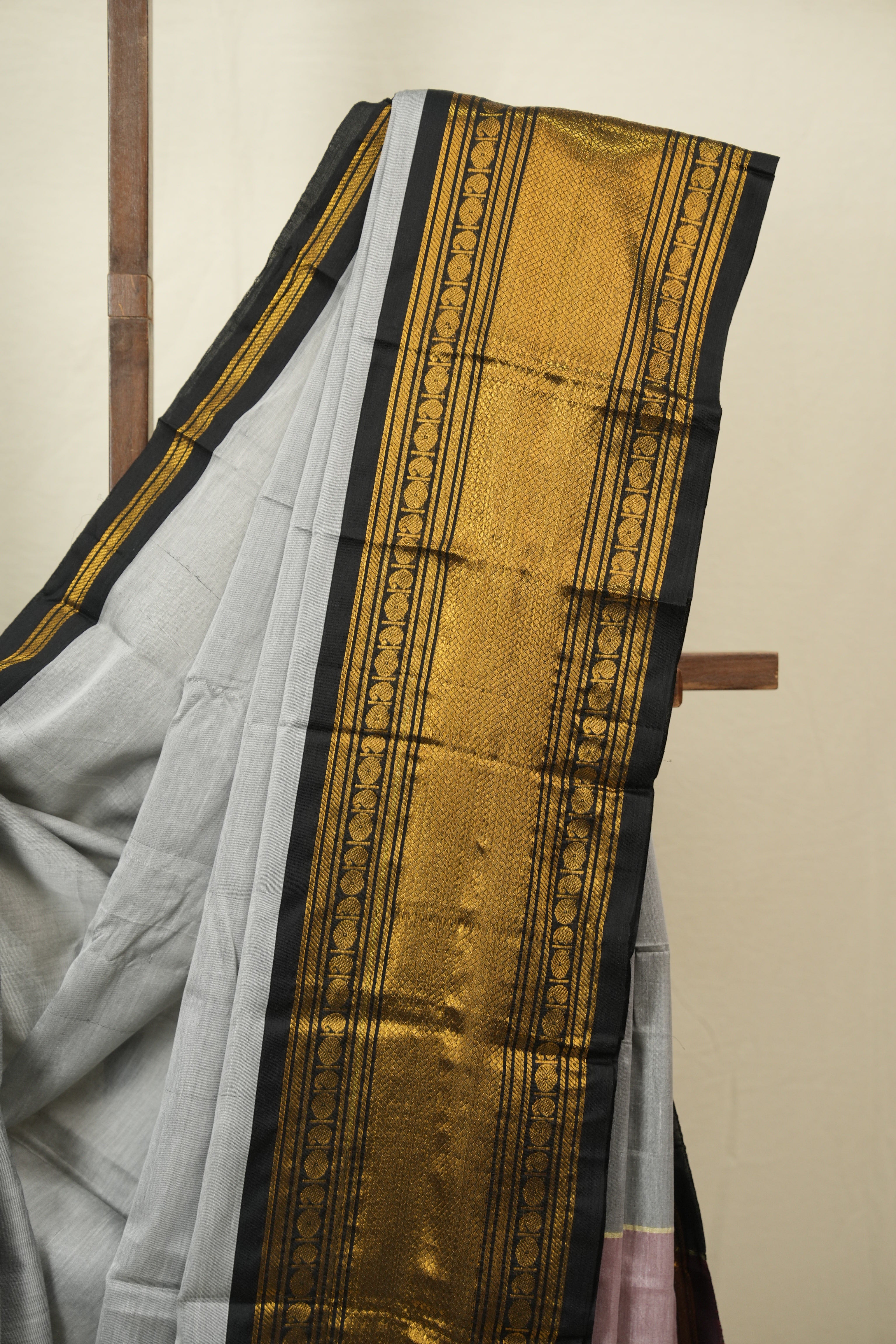 Grey Narayan Peth Cotton Saree - SRGNPCS68