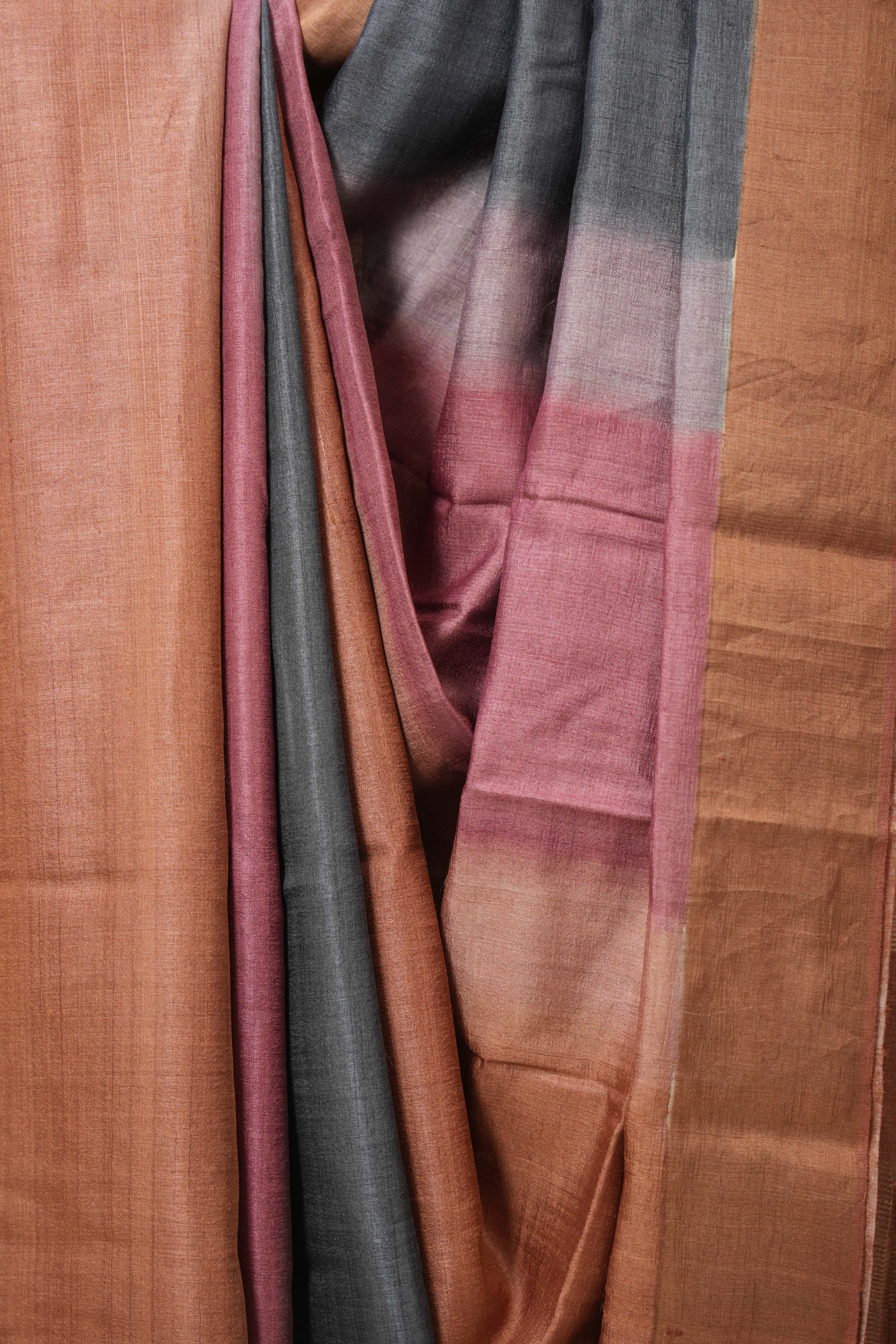 Multicolour Tussar Silk Saree - SRMTSS1784