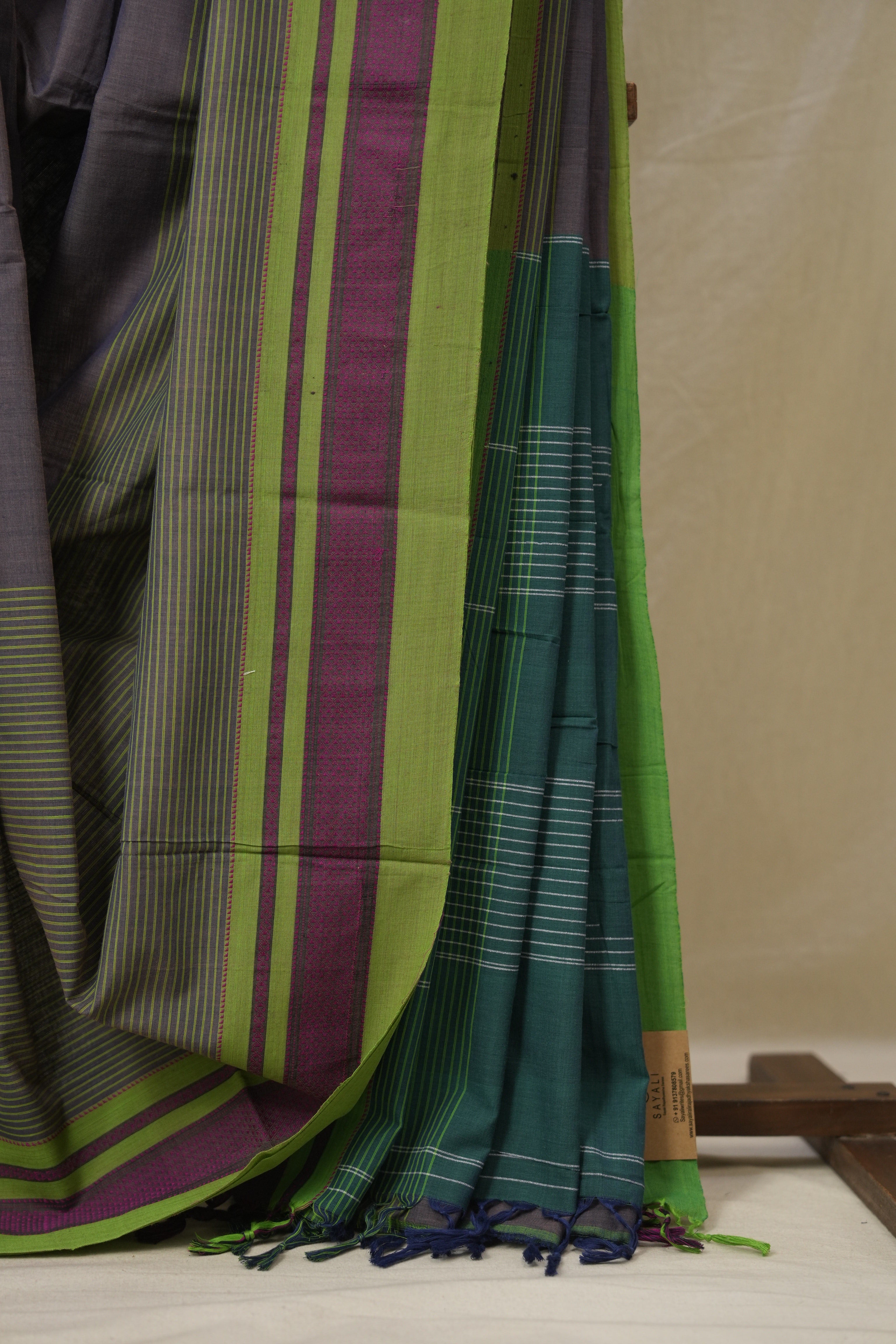Two Tone Purple Cotton Ilkal Saree - SRTPCIS946