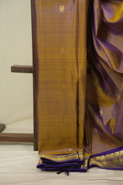 Dual Tone Golden Kanjivaram Silk Saree - SRDTGKSS1088