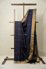 Navy Blue Soft Silk Saree - SRNBSSS398