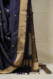 Navy Blue Soft Silk Saree - SRNBSSS398