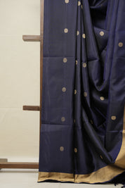 Navy Blue Soft Silk Saree - SRNBSSS398