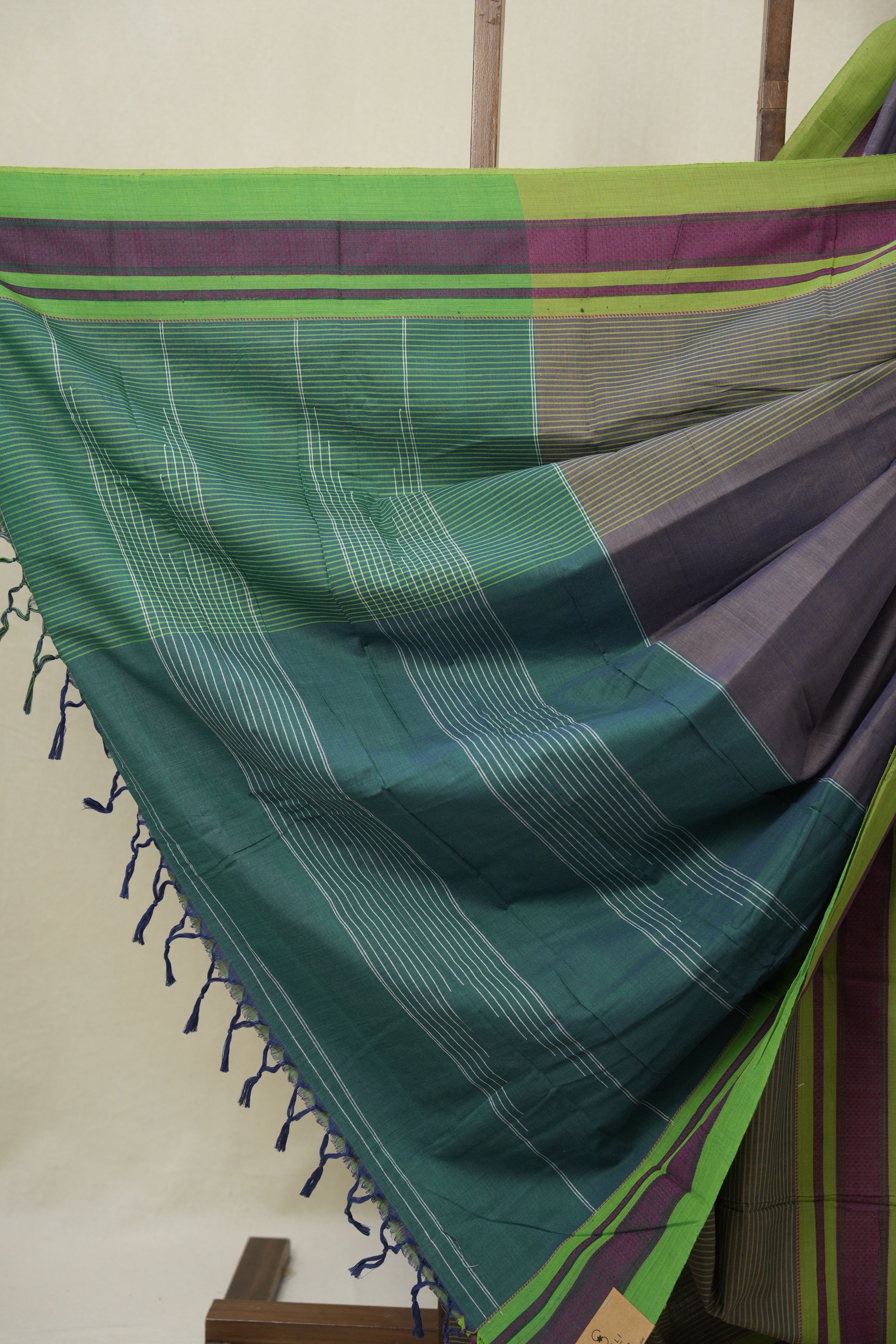 Two Tone Purple Cotton Ilkal Saree - SRTPCIS946