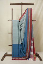 Powder Blue Cotton Ilkal Saree - SRPBCIS947