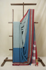 Powder Blue Cotton Ilkal Saree - SRPBCIS947