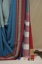 Powder Blue Cotton Ilkal Saree - SRPBCIS947