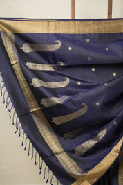 Navy Blue Soft Silk Saree - SRNBSSS398