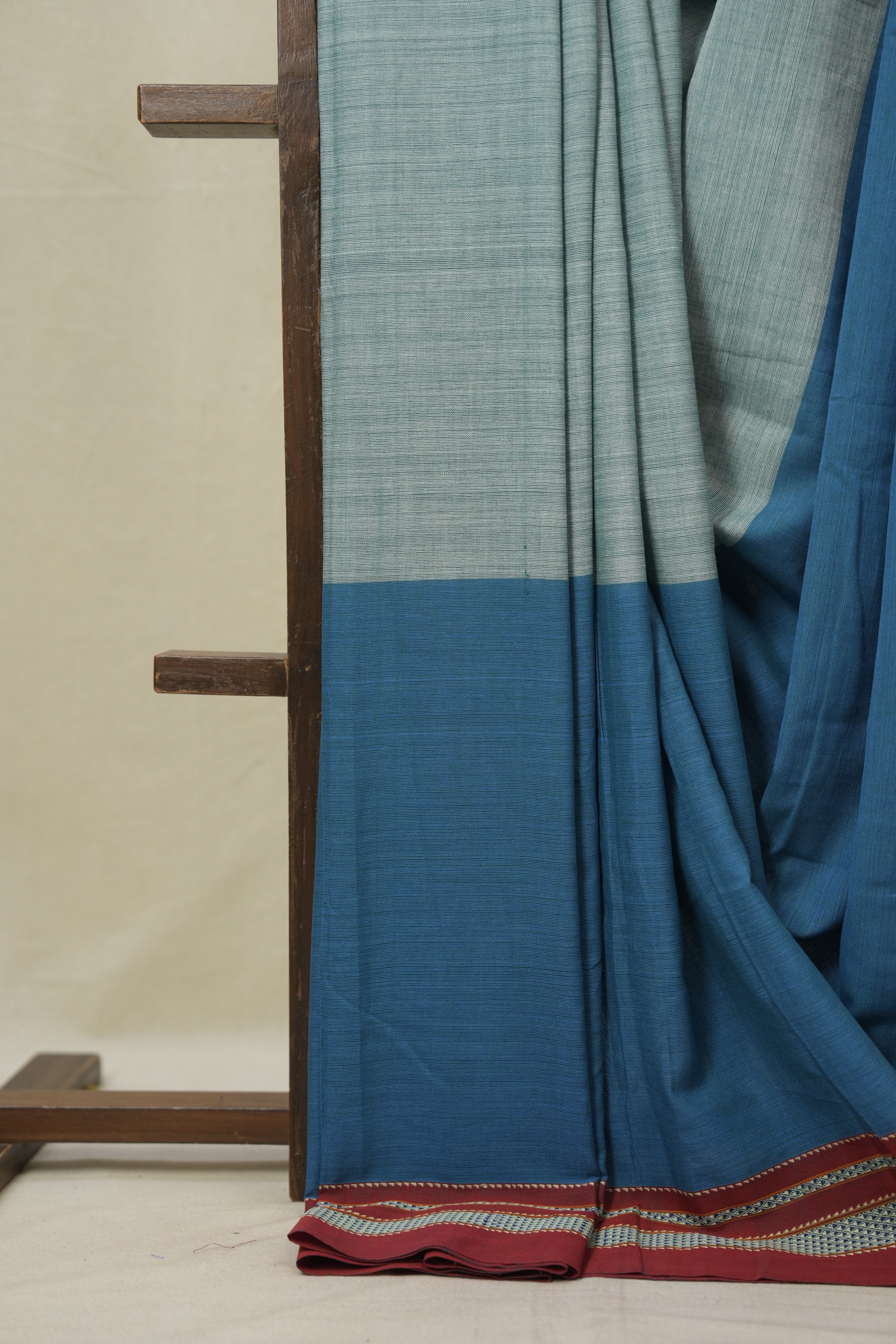 Powder Blue Cotton Ilkal Saree - SRPBCIS947