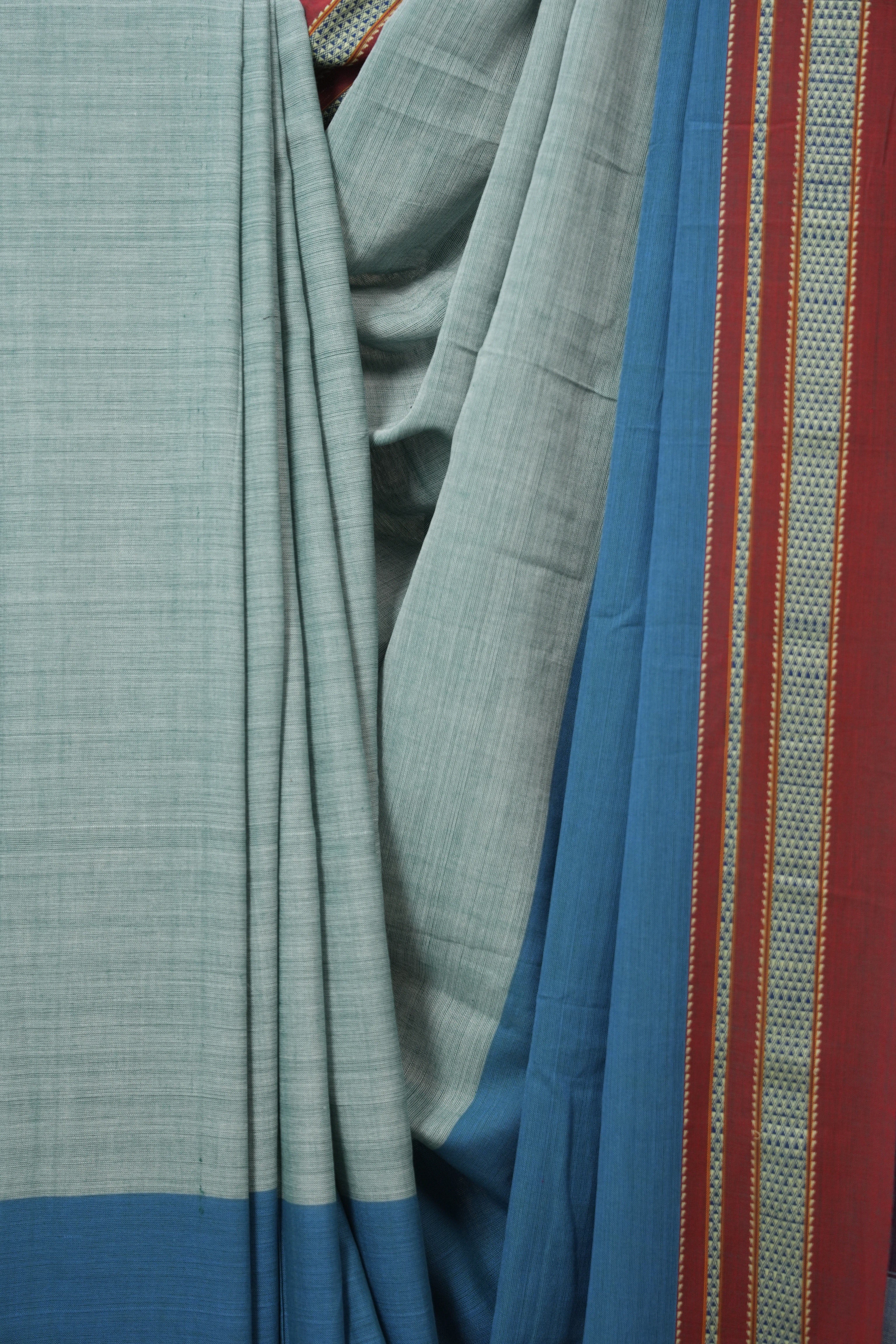Powder Blue Cotton Ilkal Saree - SRPBCIS947