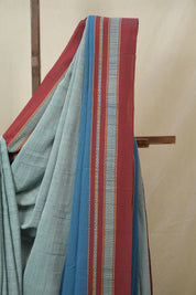 Powder Blue Cotton Ilkal Saree - SRPBCIS947
