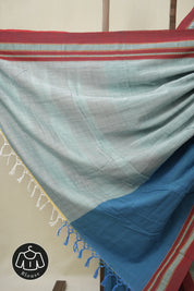 Powder Blue Cotton Ilkal Saree - SRPBCIS947