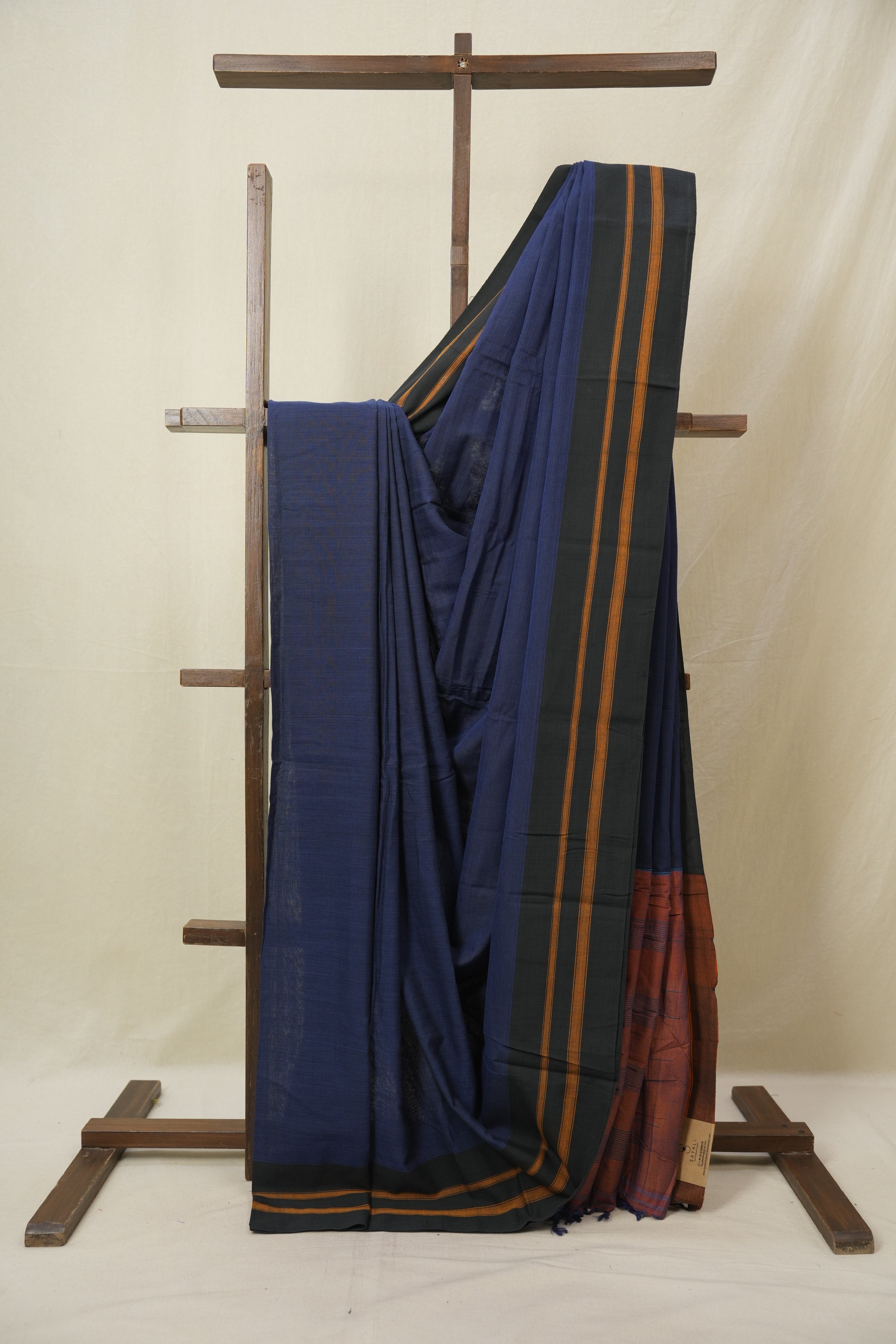 Royal Blue Cotton Ilkal Saree - SRRBCIS948