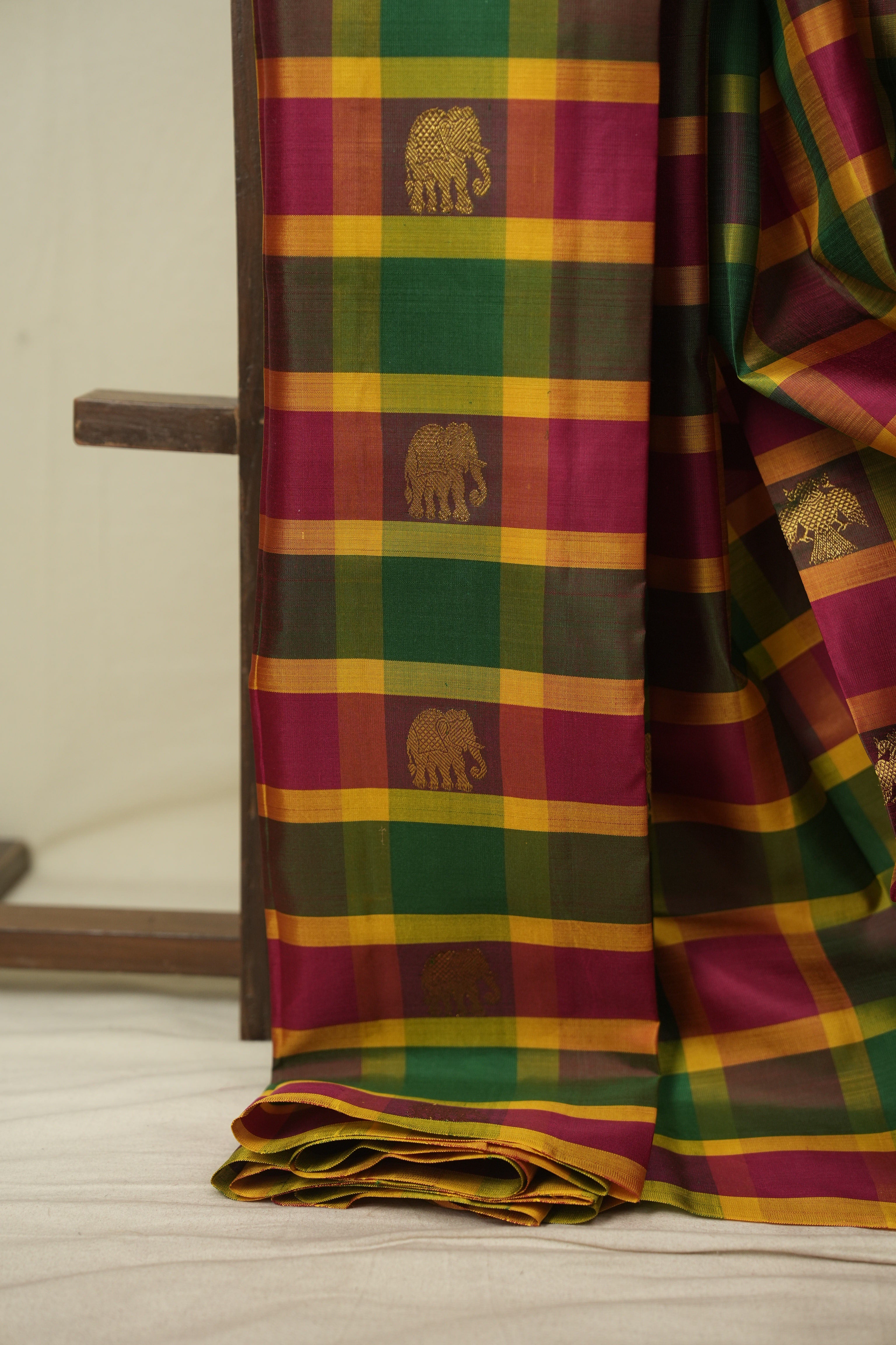 Multicolour Kanjivaram Silk Saree - SRMKSS1089
