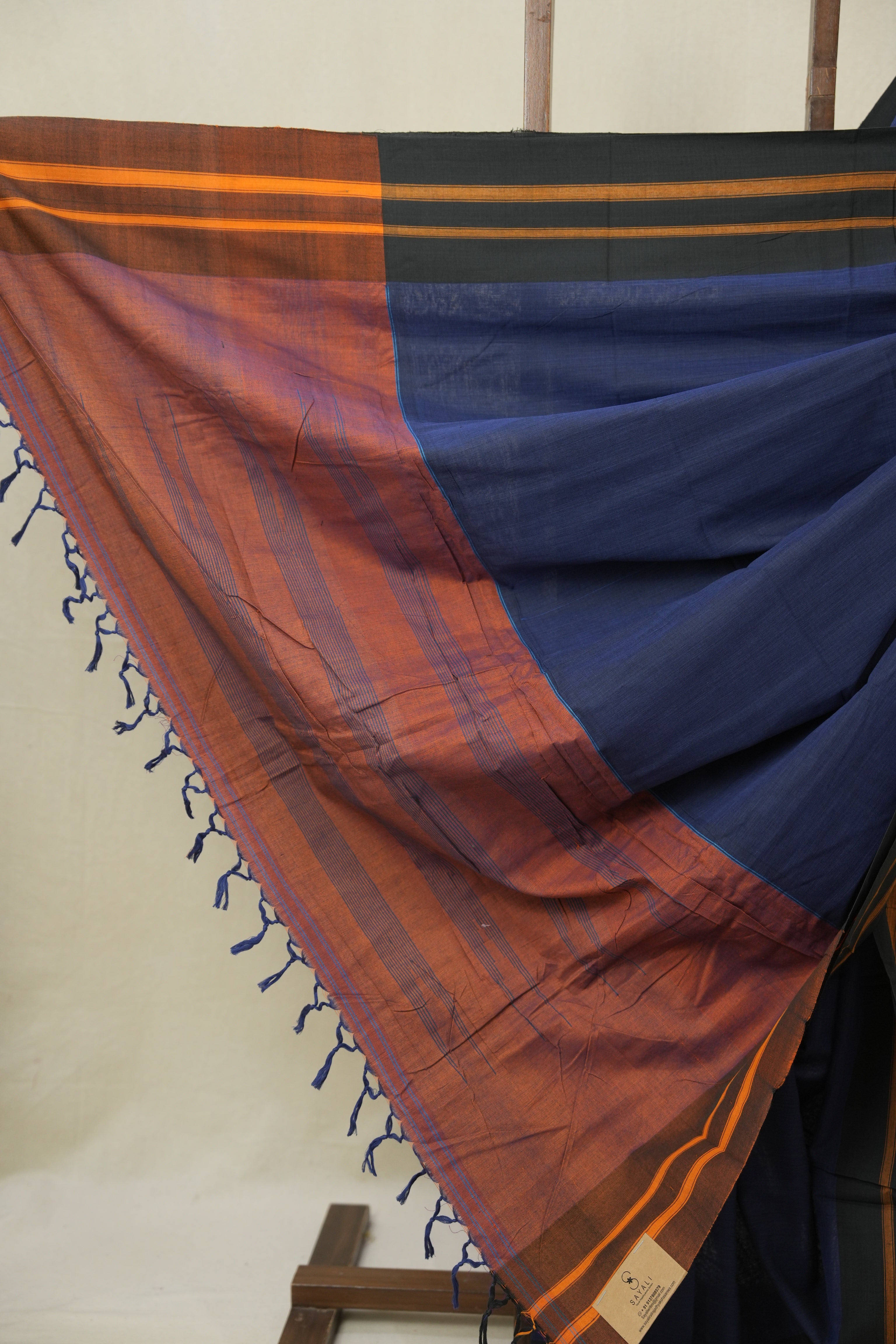 Royal Blue Cotton Ilkal Saree - SRRBCIS948