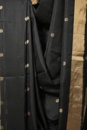 Black Soft Silk Saree - SRBSSS402