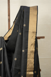 Black Soft Silk Saree - SRBSSS402