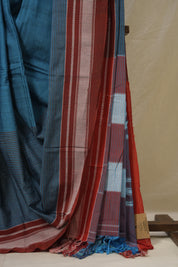 Teal Blue Cotton Ilkal Saree - SRTBCIS949