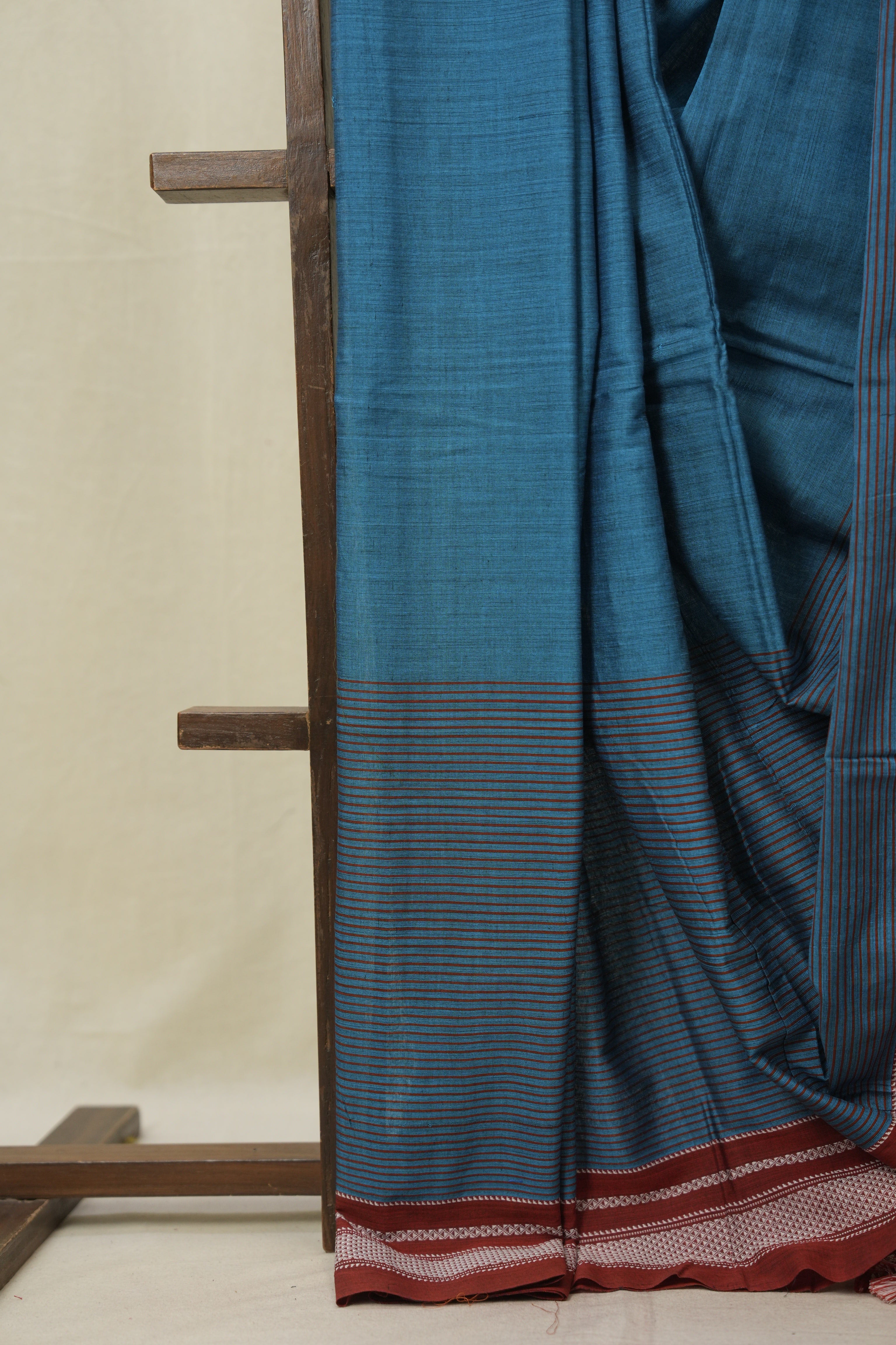 Teal Blue Cotton Ilkal Saree - SRTBCIS949